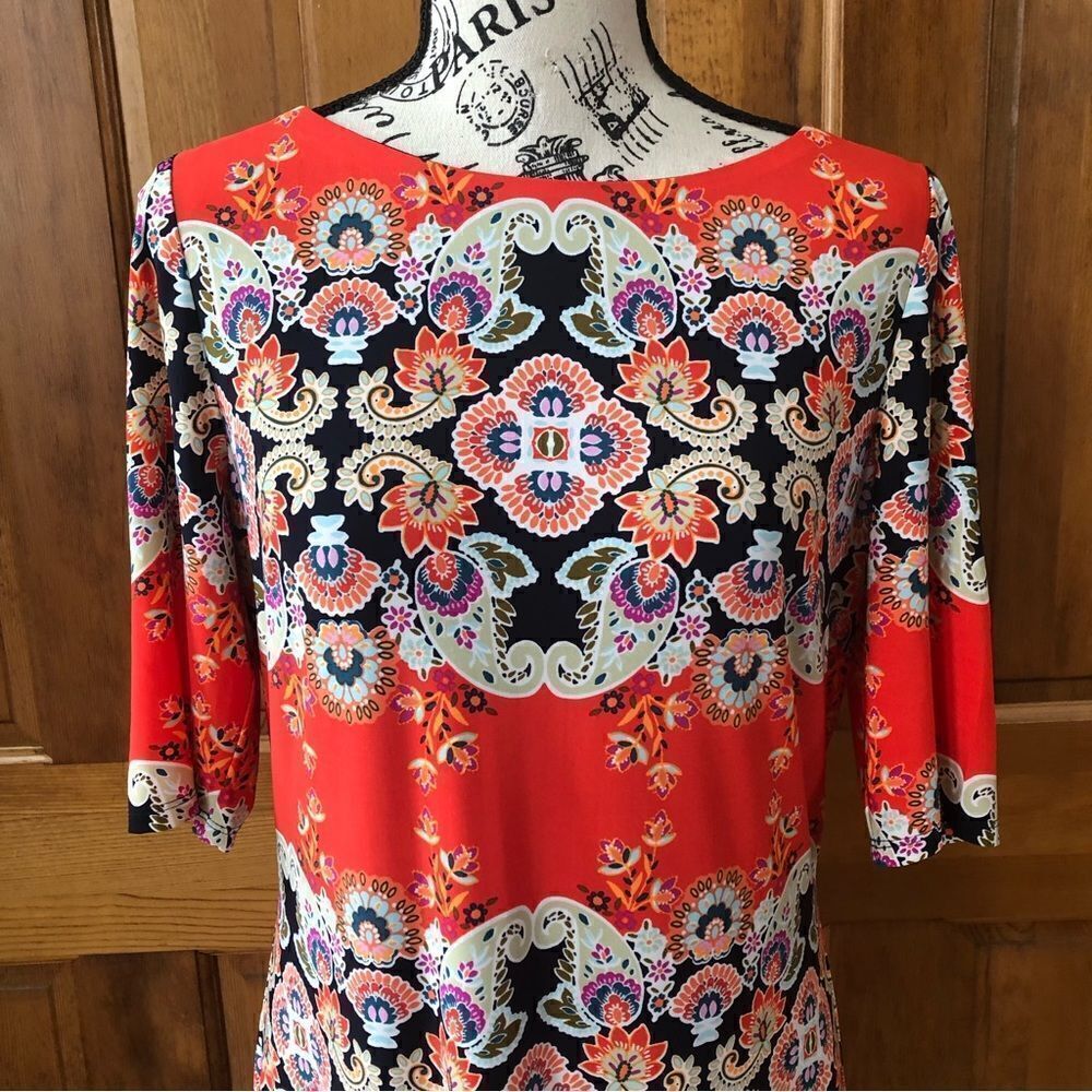Eliza J Paisley Shift Dress Size 10 - Picture 2 of 9